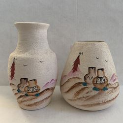 Southwestern ceramic Vase Set India Navajo Desert $19 Both Or trade