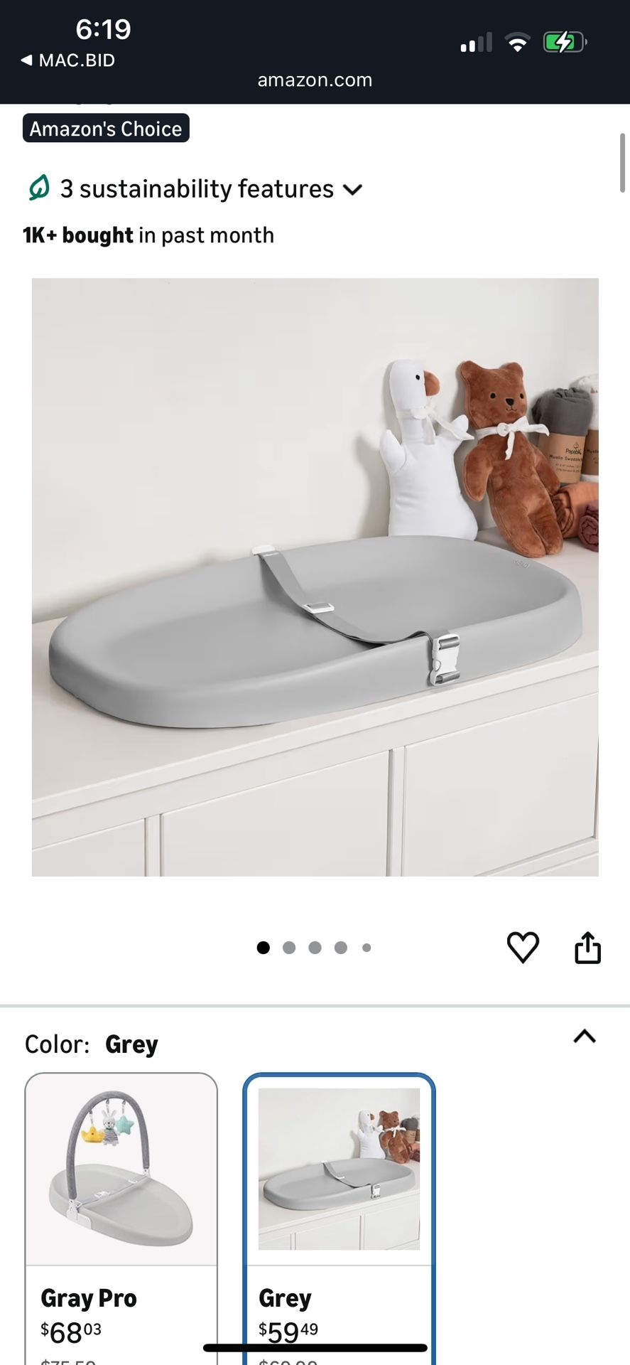 Baby Changing Pad, Toy Bar Not Included