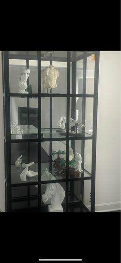 Luxury black glass display cabinet