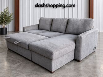 Coddle Cameron Sleeper Sofa with Reversible Chaise & Storage – Gray