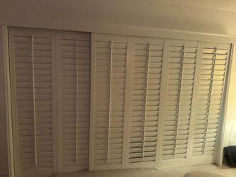 Sunburst Shutters with track, frame and molding (above)