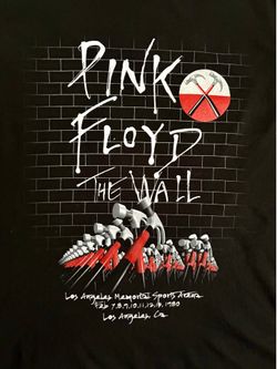 Pink Floyd The Wall Reprint Concert T-Shirt Los Angeles February 1980 Size 2XL