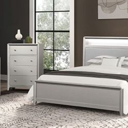Brand New Grey 4pc Queen Bedroom Set (Available In Eastern King)