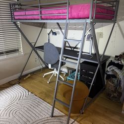 Loft Bed w/Desk and Mattress