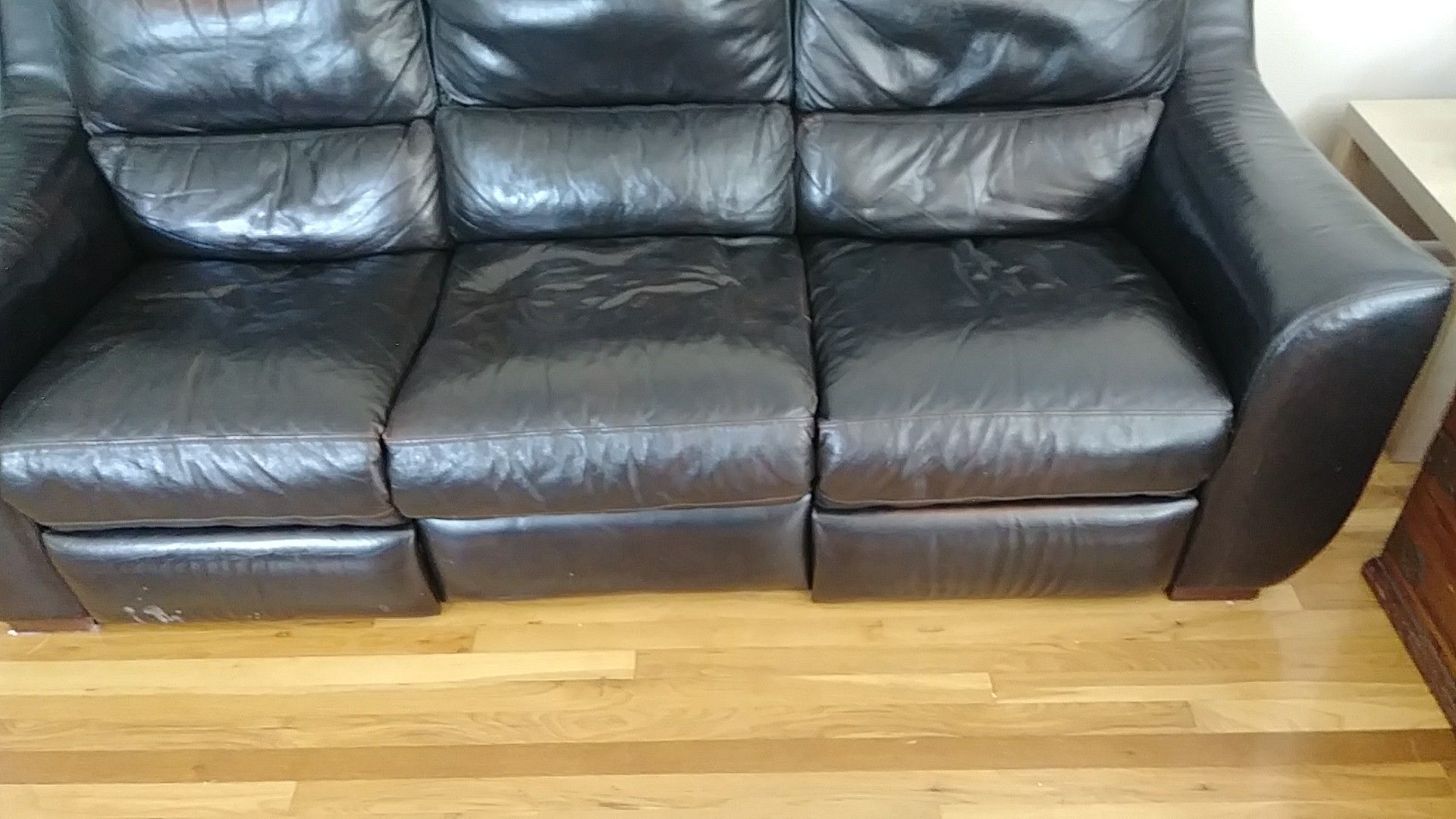 Black leather couch