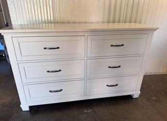 Hughes 6-Drawer Dresser — Solid Storage — White