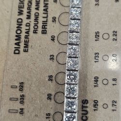 Genuine diamond and platinum bracelet