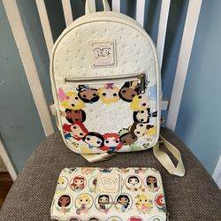 Loungefly Pop Disney Princesses Mini Backpack & Matching Wallet