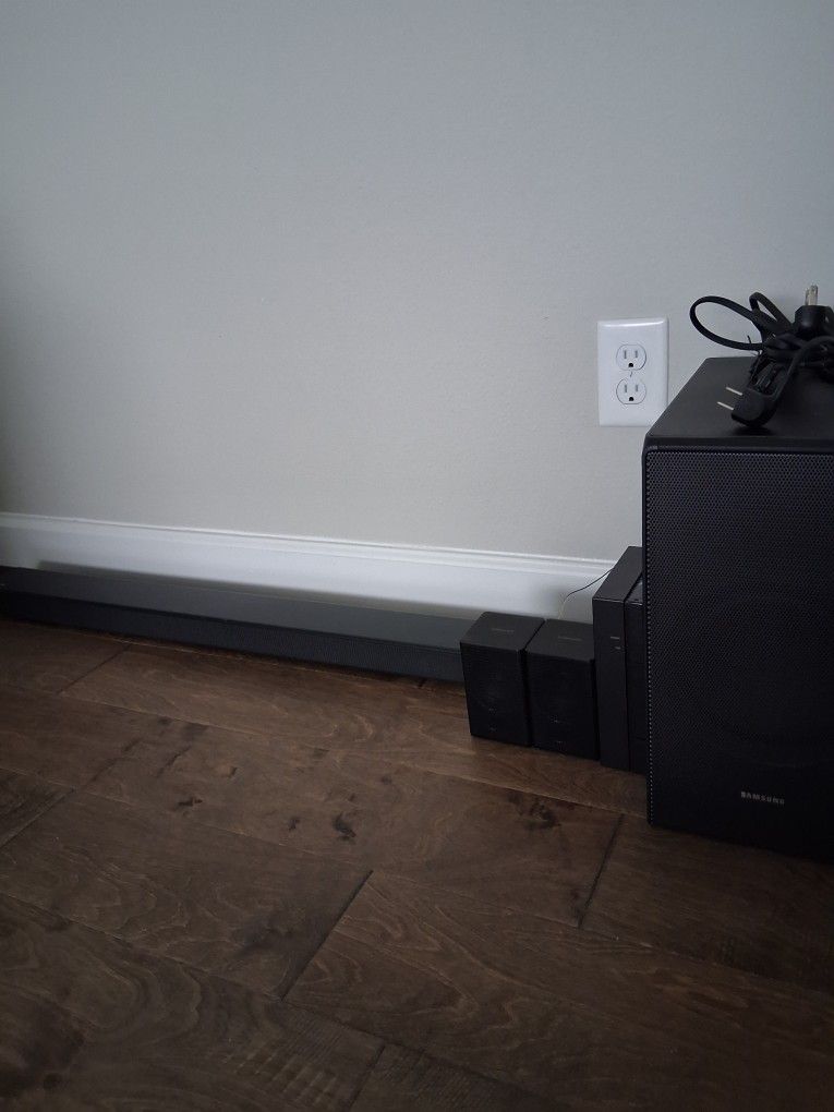 Samsung sound bar and wireless speakers