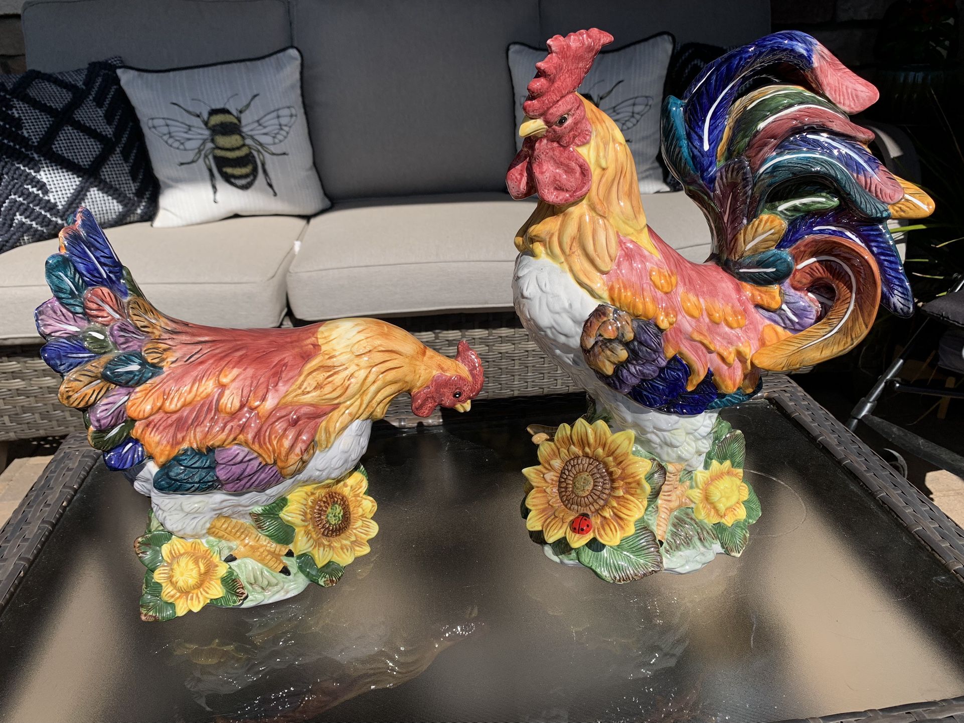 Porcelain Roosters