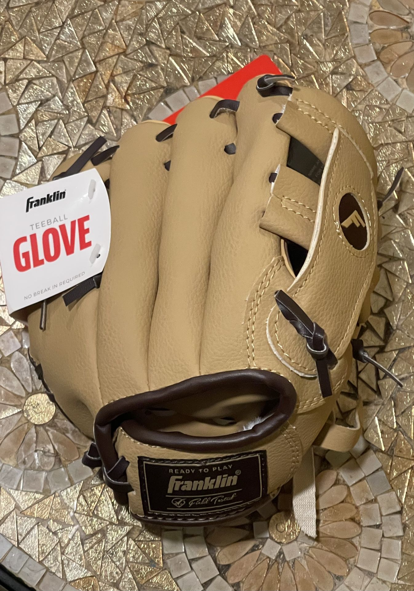 Franklin Sports Ready To Play 8.5" Tee Ball Glove Black Right Hand Throw