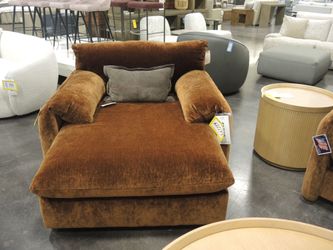 Bauhaus Posh Chaise - Caramel Rust | Cuddler Chair | Oversized Chair