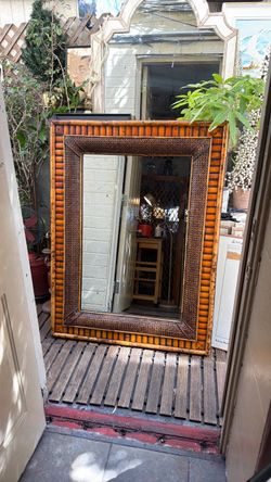 Beautiful, large bamboo mirror