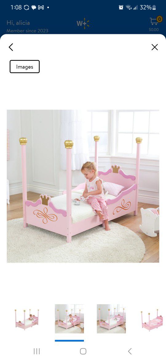 Kidcraft Princess Bed 4 Posts Pink 
