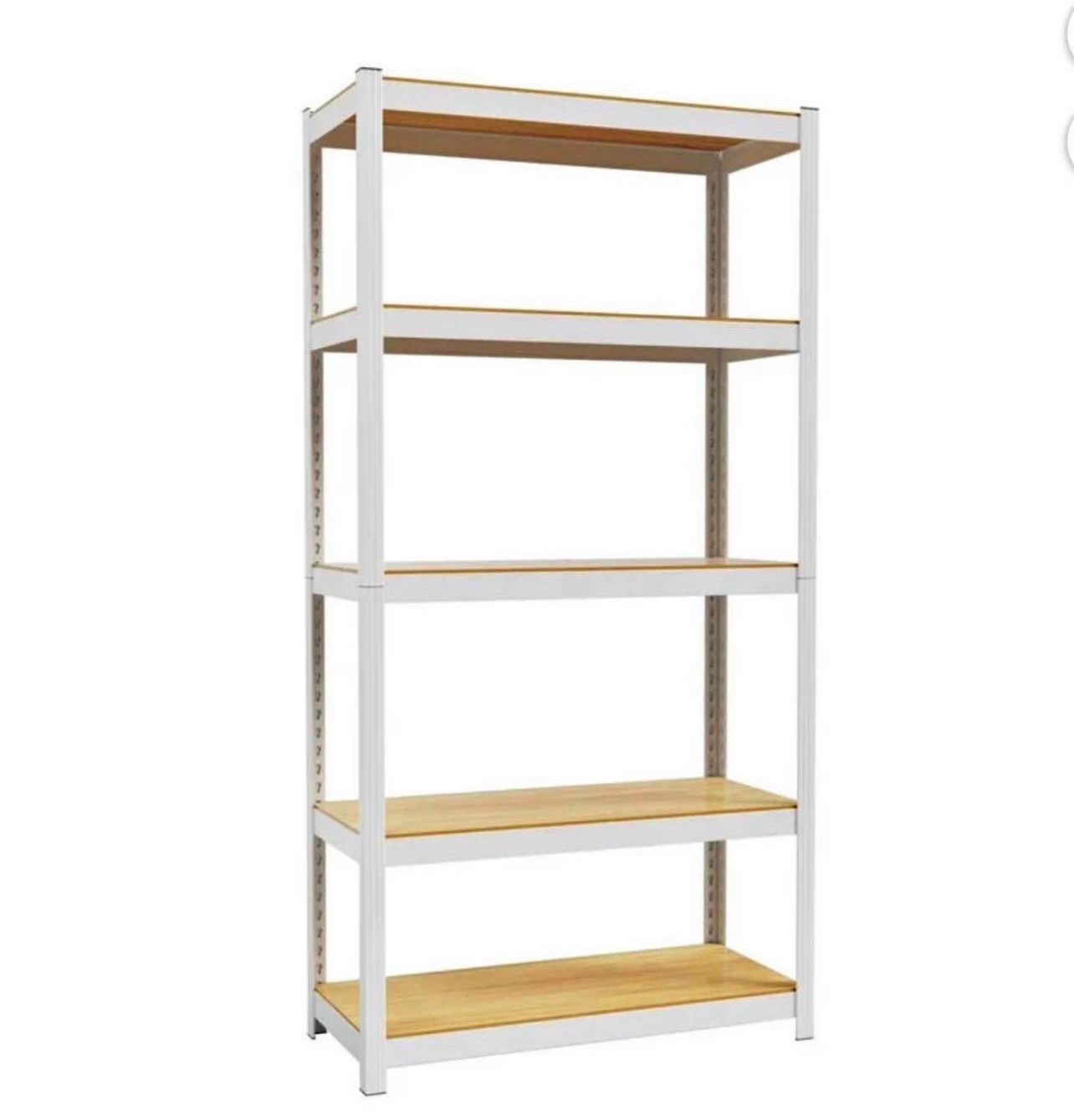 72" H Closet Storage Shelves 5 Tier White Metal Storage Shelving Adjustable Heavy Duty Garage Shelve