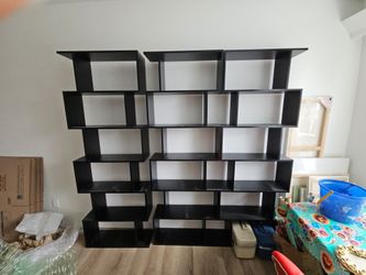 Modern Black Geometric Bookshelf Shelf