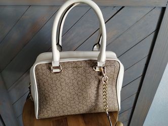Calvin Klein white and tan bag
