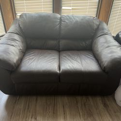 Leather Love Seat Sofa 