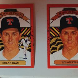 Two Nolan Ryan Error Cards With Two Different Colors 