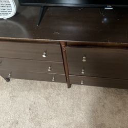 A Dresser With Two Night Stands 