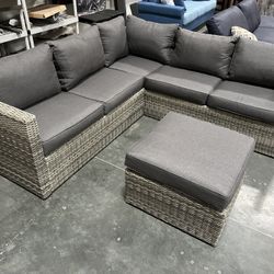 New! Aluminum frame Resin Wicker Sectional. Premium Patio Sectional , Wicker Furniture, Outdoor Furniture, Patio Set, Rattan Wicker Furniture, Grey Pa