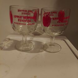 2 Apple Blossom Festival Drinking Glasses/goblets