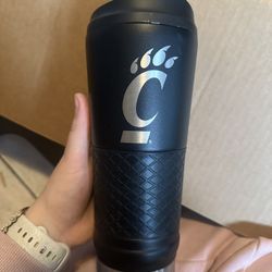 CINCINNATI BEARCATS STEALTH 24OZ POWDER COATED STAINLESS STEEL TUMBLER - BLACK 