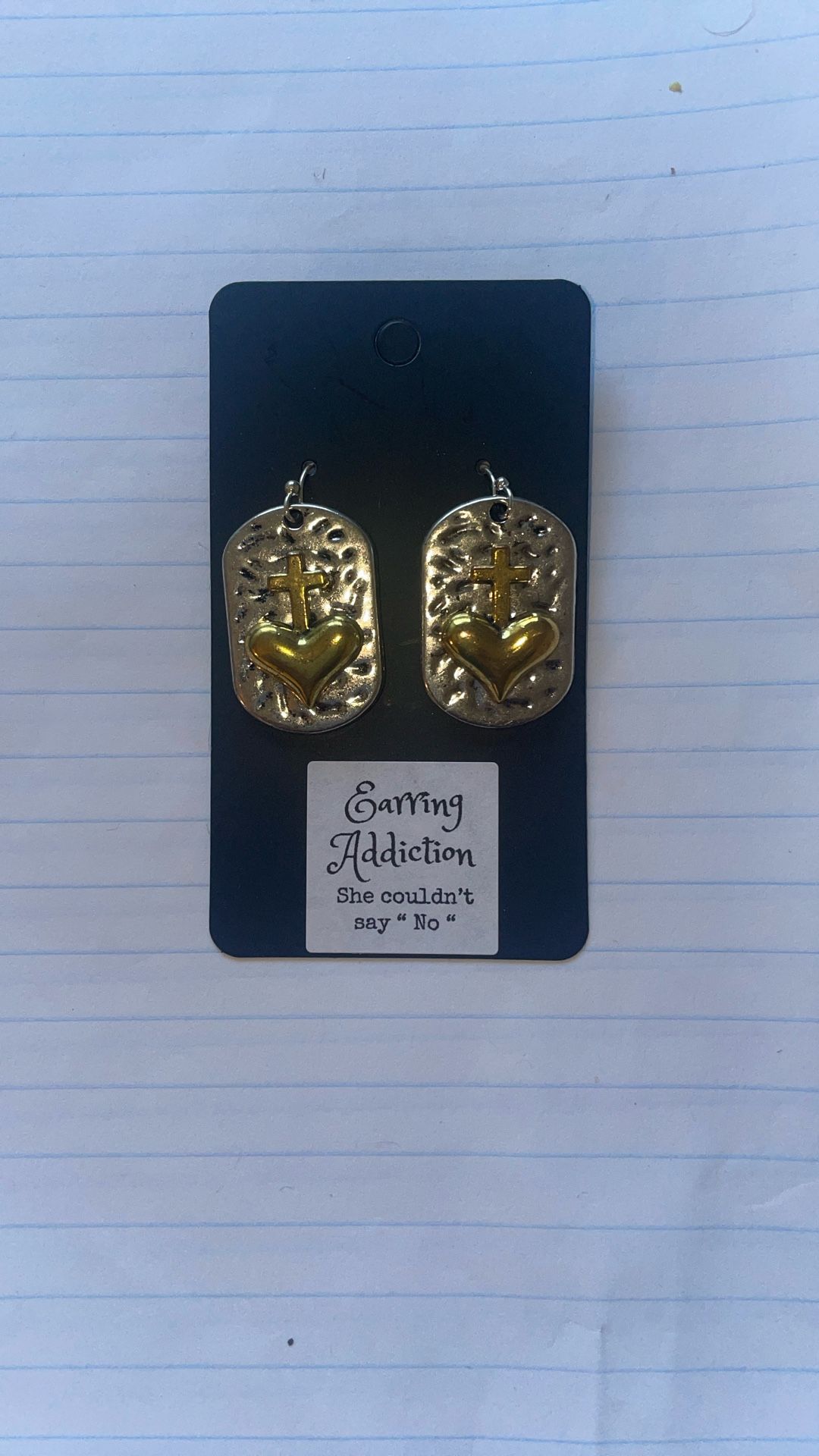 Sterling Silver Hearts And Cross Earrings