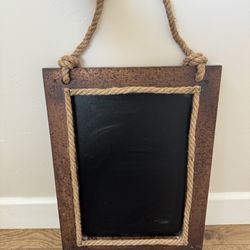 Hanging Rustic Chalk board With Three Utility Hooks