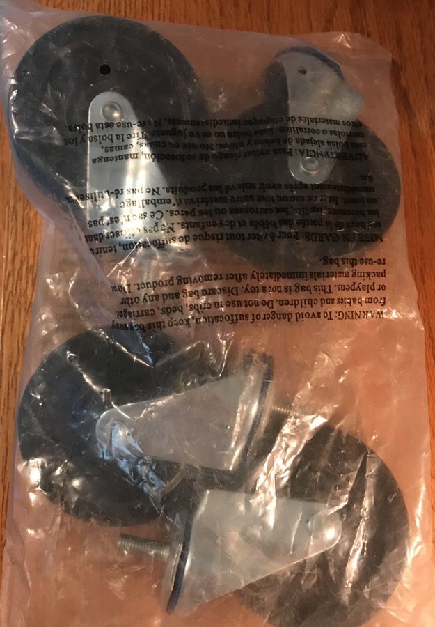 Heavy-duty casters new in sealed bag