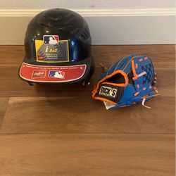 Kids Baseball Helmet & Glove