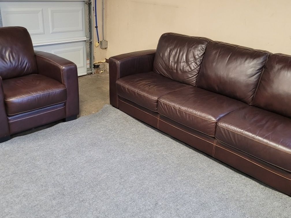 Beautiful Real Leather Couch Set for Sale in Kent, WA OfferUp