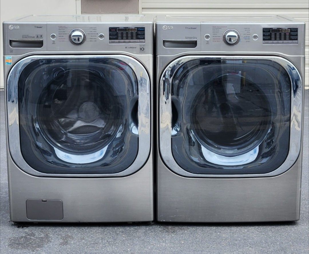 JUMBO XL CAPACITY LG WASHER 5.2 CUFT AND ELECTRIC DRYER 9.4 CUFT. 30 DAYS WARRANTY