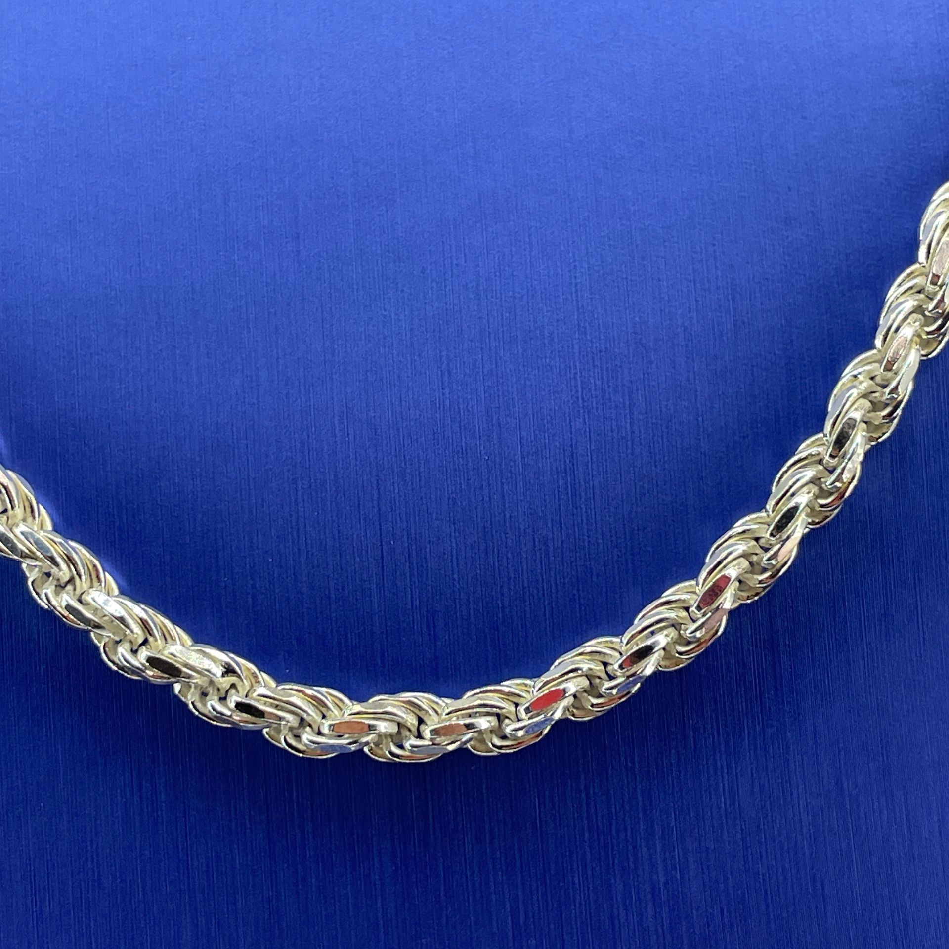 925 Sterling Silver 26” Rope Necklace 76.50g 5.7mm 187496/2