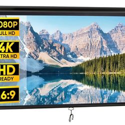 Projector Screen 100 inch 16:10 HD 4K Projections Home Theater Presentation Education Outdoor Indoor Public Display,
