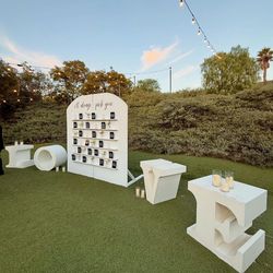 White Display Wall with Shelves for Wedding/Birthday/Events