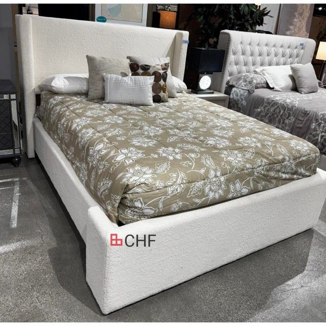 Boucle Fabric Queen / King Size Bed Frame - Mattress Sold Separately