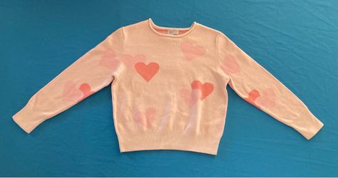 Gap Kids Pink Hearts Rolled Neck Knit Sweater Girls