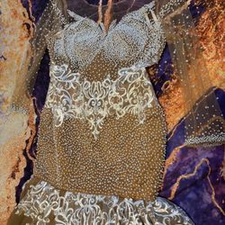 Custom Champagne Mermaid Gown 