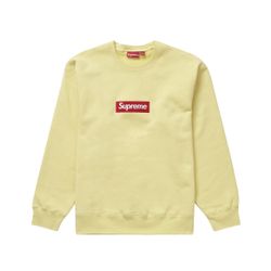 Supreme Box Logo Crewneck Sweater Yellow New Size Large
