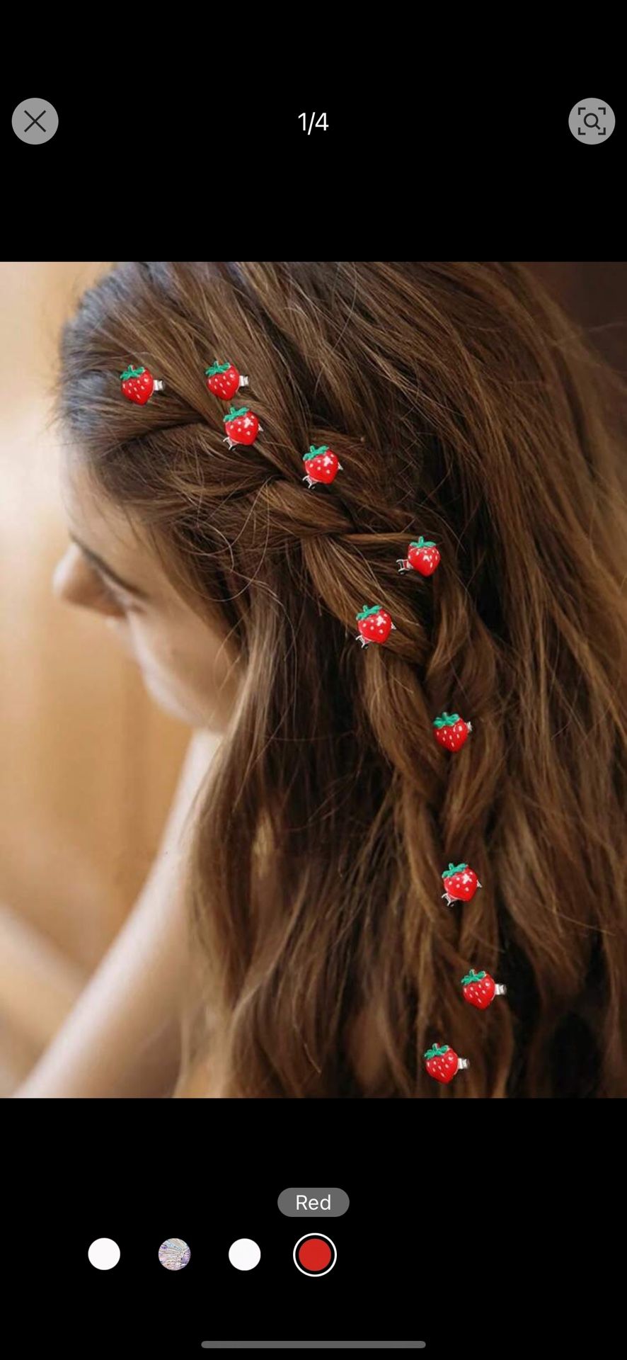10pcs Strawberry Fruit Decor Hair Ties, Suitable For Daily Wear Christmas