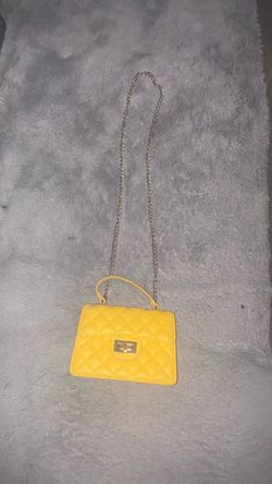yellow chross body purse unbranded