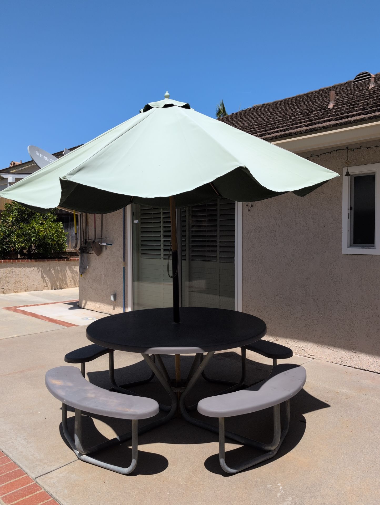 Patio table with umbrella