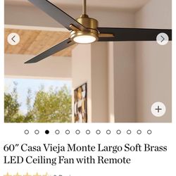 Lamp Plus Black And Brass 60 Inch Ceiling Fan 