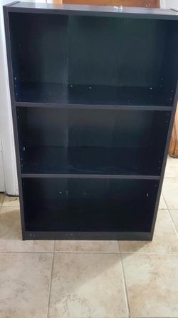 3 tier black bookshelf