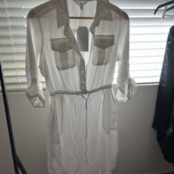 New Women’s XS Time And Tru White Shirt Dress