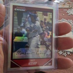 Matt Kemp Los Angeles Dodgers 07 Bowman Chrome Refractor Baseball Card 