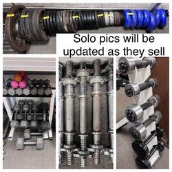 1” WEIGHT PLATES, DUMBBELLS, WEIGHTED WORKOUT BODY BARS. Weights