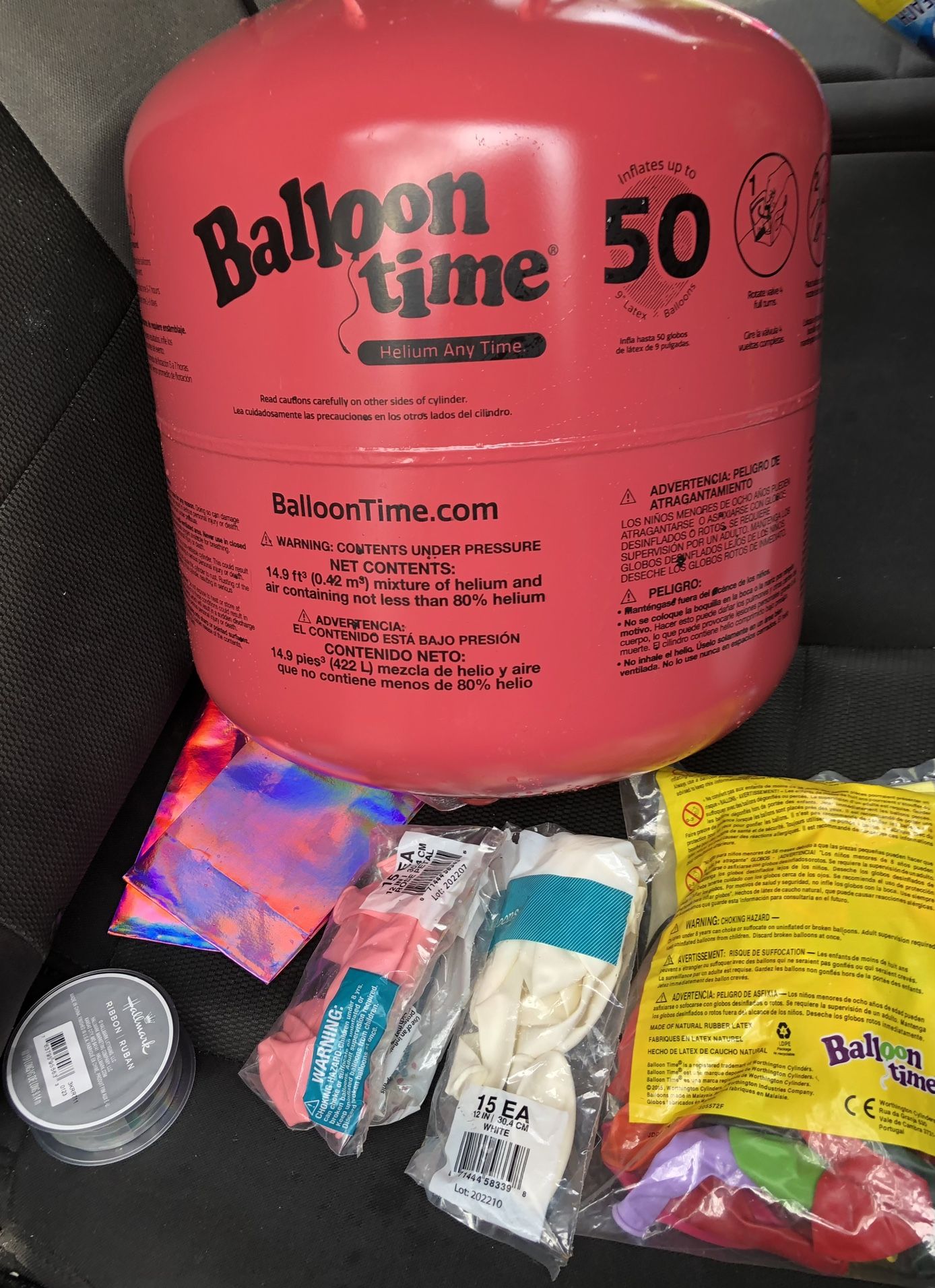 Balloon Time Jumbo Helium Tank W/ Balloons