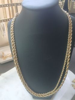 Men's Rope Necklace Oro Laminado Caballero